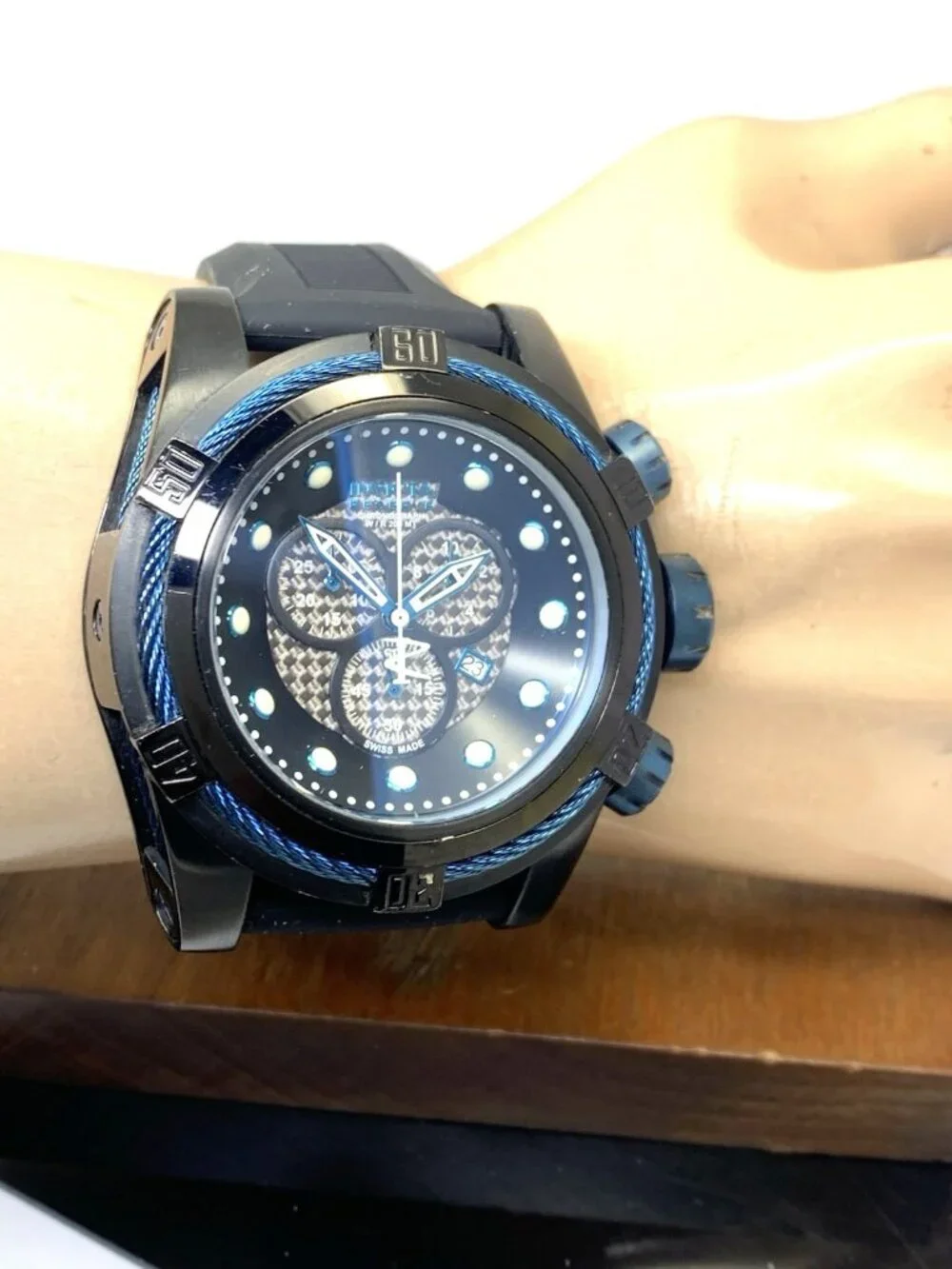 Invicta Men's Watch 19485 Reserve Bolt Zeus Swiss Black Chronograph Rubber Strap